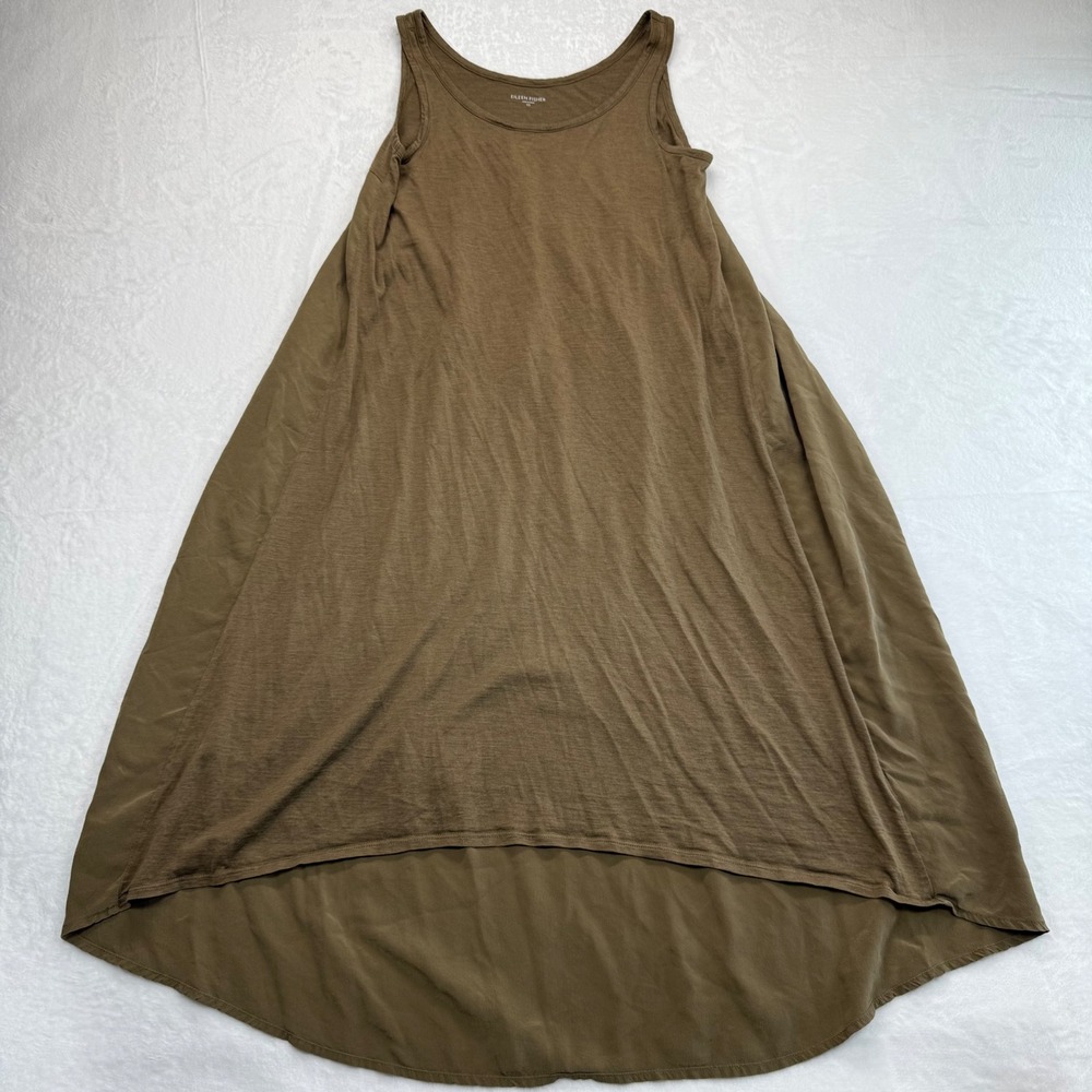 Eileen Fisher Maxi Dress Silk Blend High Low Hem Sleeveless XS